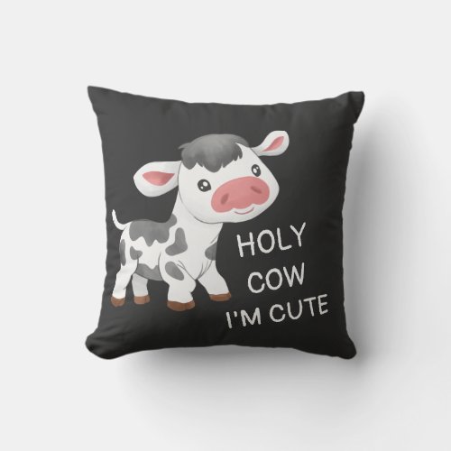 Cute cow design throw pillow