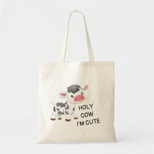 Cute cow design tote bag