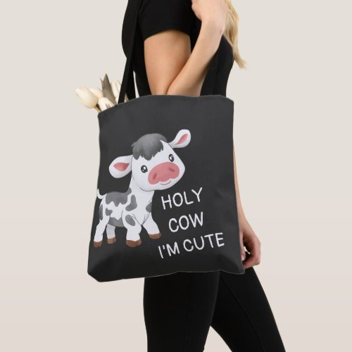 Cute cow design tote bag