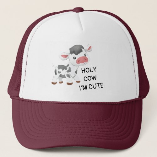 Cute cow design trucker hat