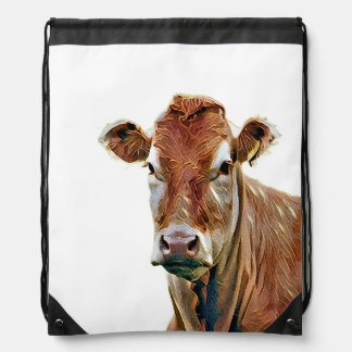 CUTE COW DRAWSTRING BAG