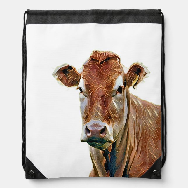 CUTE COW DRAWSTRING BAG (Front)