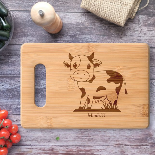 Cute Cow Engraved Cutting Board (Cute Cow Cutting Board)
