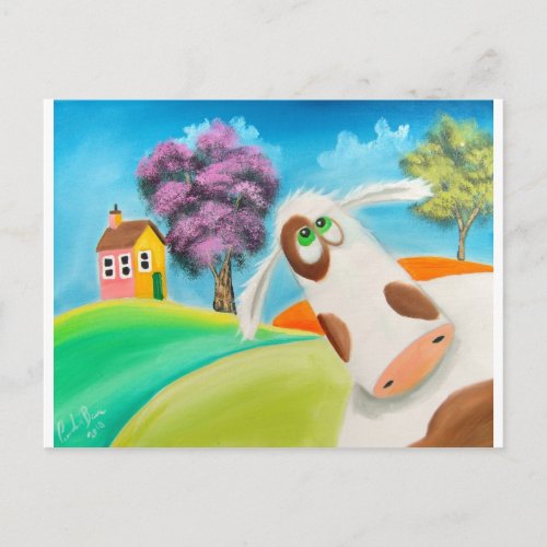 CUTE COW FACE Gordon Bruce art Postcard