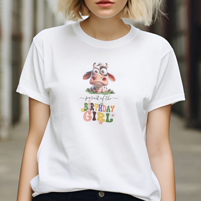 Cute Cow Farm Animals 2nd Birthday Party T-Shirt (Creator Uploaded)