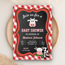 Cute Cow Farm Baby Shower Invitation