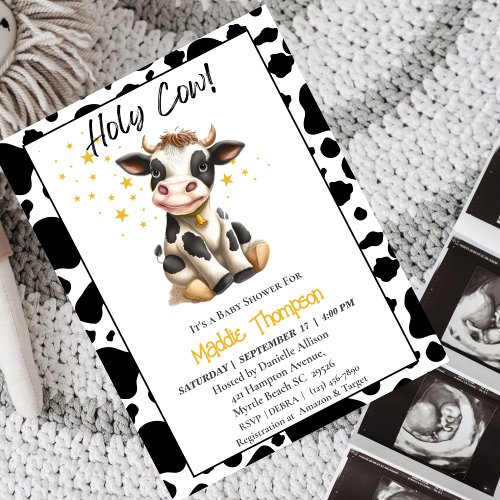 Cute Cow  Farm Theme Baby Shower Invitation