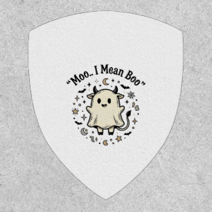 Cute Cow Ghost Halloween Moo Boo Vintage Design_1 Patch