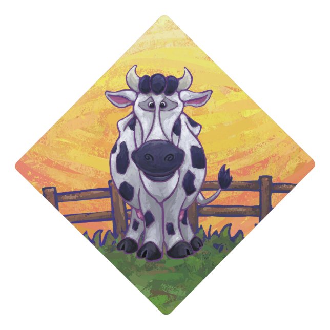 Cute Cow Graduation Graduation Cap Topper (Front)
