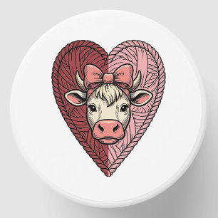 Cute Cow Heart Yarn Vintage Engraving Design_1 Mini Candle Favors