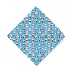 Cute cow in kung fu suit cartoon bandana