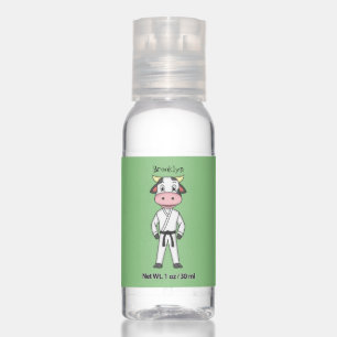 Cute cow in kung fu suit cartoon hand sanitizer