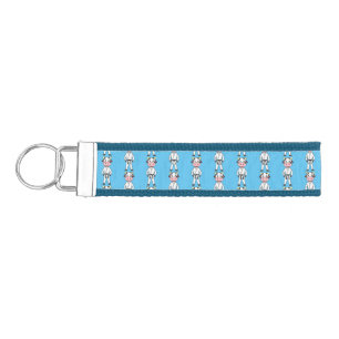 Cute cow in kung fu suit cartoon wrist keychain