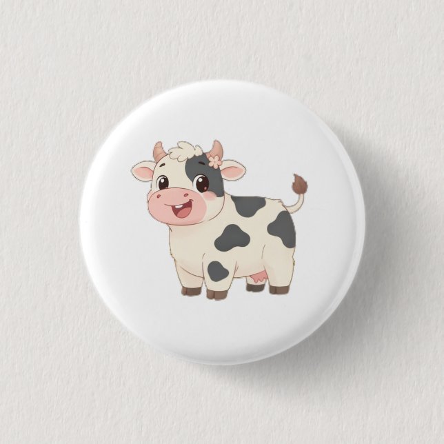 Cute Cow Keychain Button (Front)