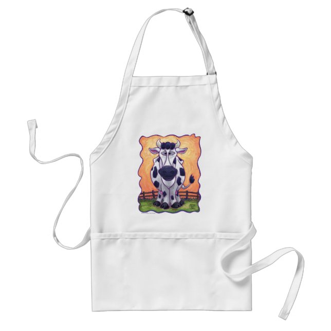 Cute Cow Kitchen Accessories Adult Apron (Front)