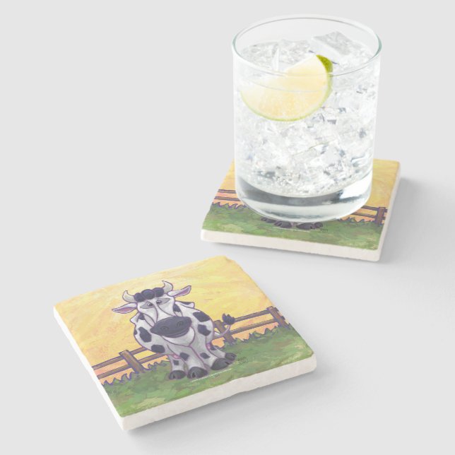 Cute Cow Kitchen Accessories Stone Coaster (Side)