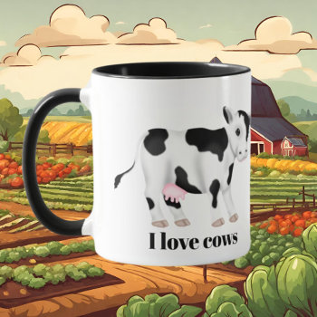 Cute Cow Lover Add Name Mug by DoodlesGifts at Zazzle