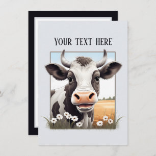 Cute cow lovers add message any purpose  note card