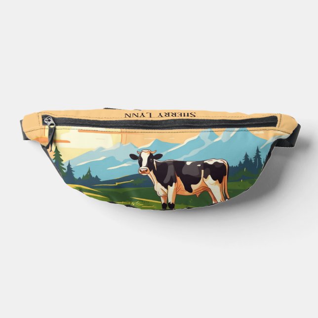 Cute cow lovers add name fanny pack (Lay Down)