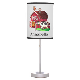 cute cow lovers add name table lamp