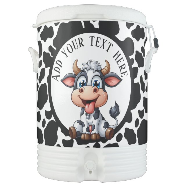 Cute cow lovers add text  beverage cooler (Front)