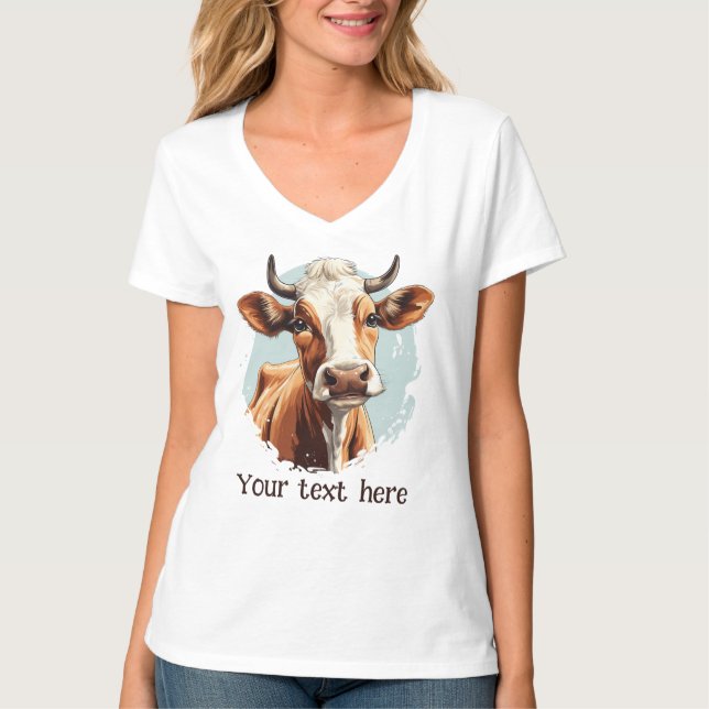 cute cow lovers add text T-Shirt (Front)