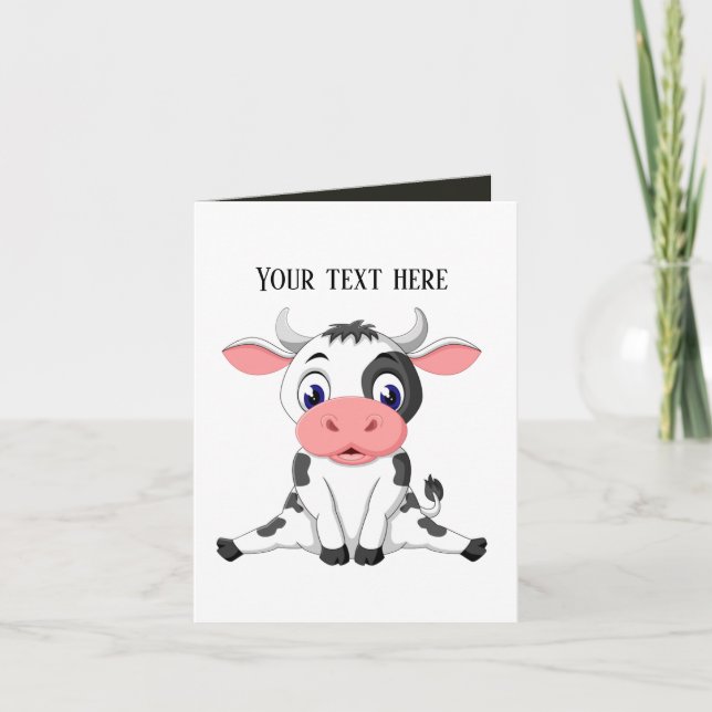 Cute cow lovers customizable card (Front)