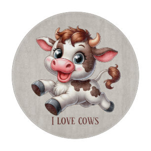 Cute cow lovers customizable cutting board