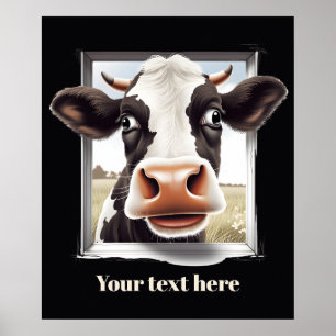 Cute cow lovers customizable poster