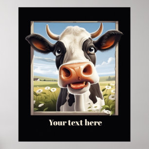 Cute cow lovers customizable poster