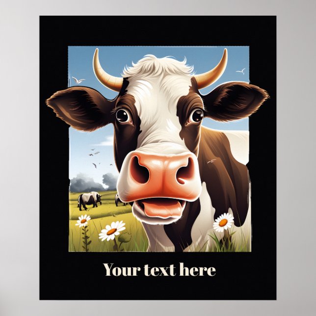 Cute cow lovers customizable  poster (Front)