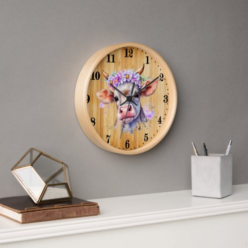 cute cow lovers farm  clock