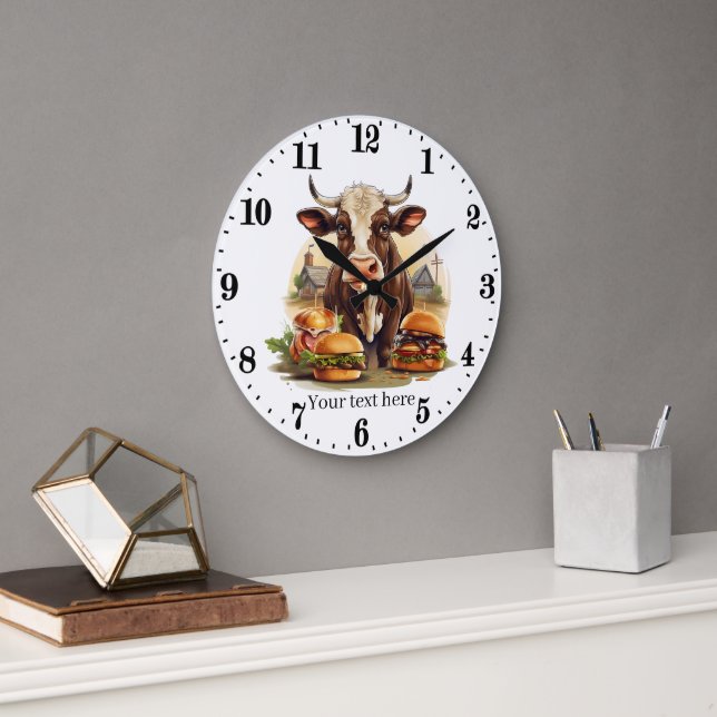 cute cow lovers kitchen  large clock (Office)