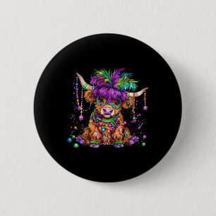 Cute Cow Mardi Gras Funny Cow Men Women Costume Button
