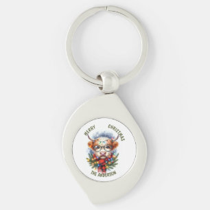 Cute Cow Merry christmas Keychain