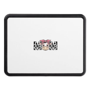 Cute Cow Mom Bow Graphic Design_1 Hitch Cover
