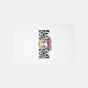 Cute Cow Mom Bow Graphic Design_1 Rug