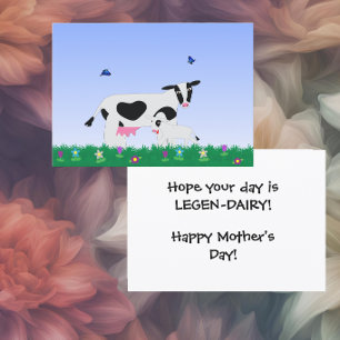 Cute Cow Mother’s Day Holiday Card