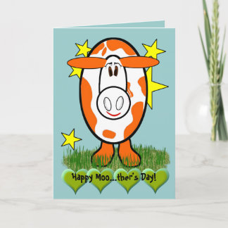 Cute Cow Mothers Day Happy Moo...ther's Day!  Card