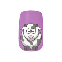 Cute Cow on Purple Background