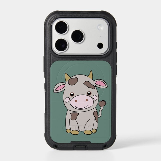Cute cow otterbox iPhone case (Back)