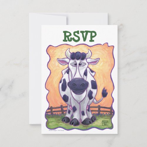 Cow Party Center Personalized Invites