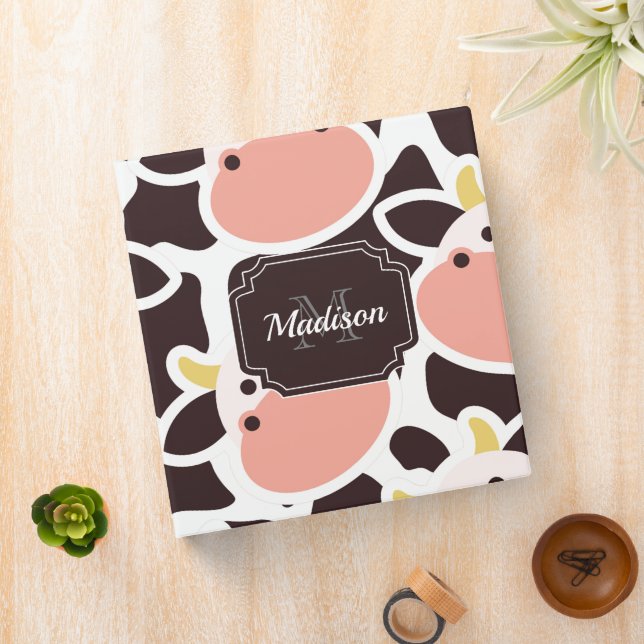 Cute Cow Pattern 3 Ring Binder (In Situ)