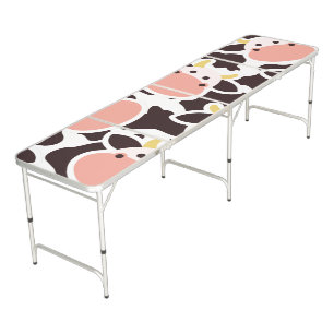 Cute Cow Pattern Beer Pong Table