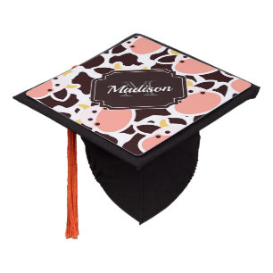Cute Cow Pattern Graduation Cap Topper