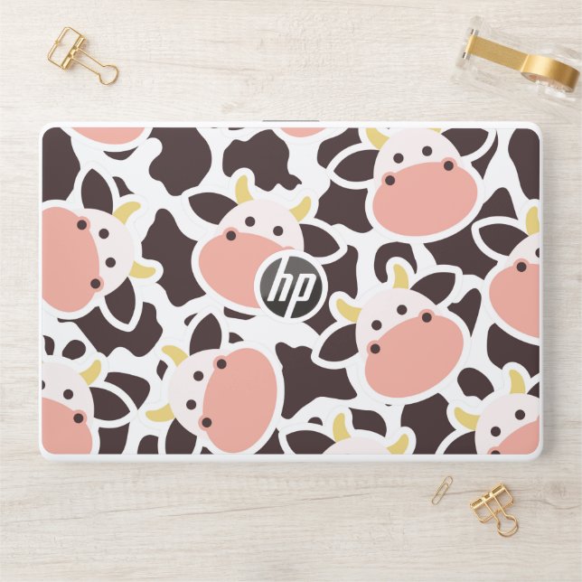 Cute Cow Pattern HP Laptop Skin (Desk)