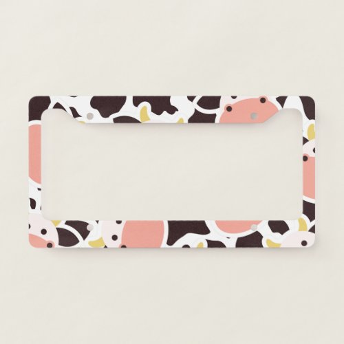 Cute Cow Pattern License Plate Frame