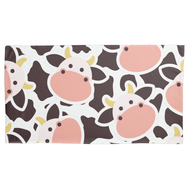 Cute Cow Pattern Pillow Case (Front)
