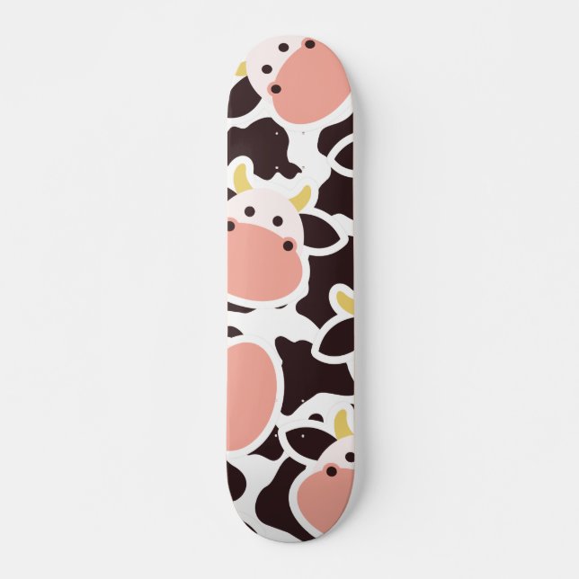 Cute Cow Pattern Skateboard (Front)