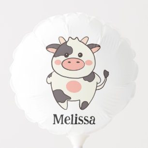 Cute Cow Personalized Name Balloon